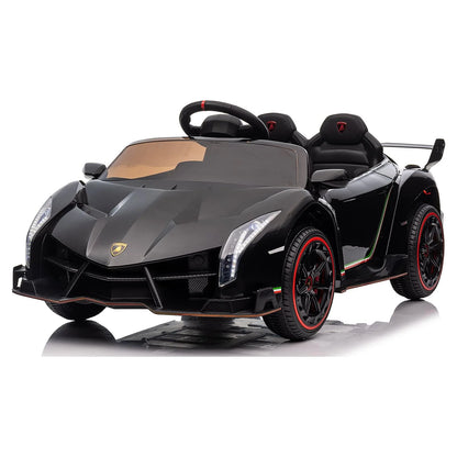 12V Ride on Sports Cars with Remote Control, Lamborghini Poison Kids Ride on Vehicles Toys for Boys Girls 3-5 Years Old Gifts, Battery Powered Kids Electric Cars with Music, LED Light, Black