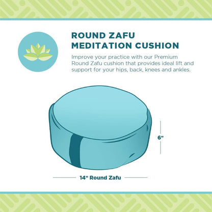 Zafu Meditation Cushion - round & XL Oval - Handcrafted in the USA with Organic Materials - Removable Cover for Easy Cleaning - Filled with 100% Organic Buckwheat