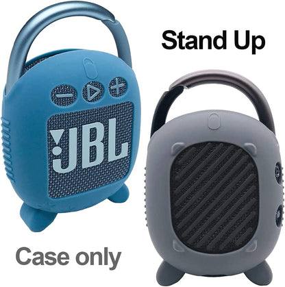 Silicone Cover Case for JBL Clip 4 Portable Bluetooth Speaker, Protective Carrying Case for JBL Clip 4 Portable Bluetooth Speaker Stand up Holder(Case Only) (Grey)