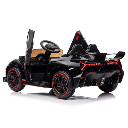 12V Ride on Sports Cars with Remote Control, Lamborghini Poison Kids Ride on Vehicles Toys for Boys Girls 3-5 Years Old Gifts, Battery Powered Kids Electric Cars with Music, LED Light, Black