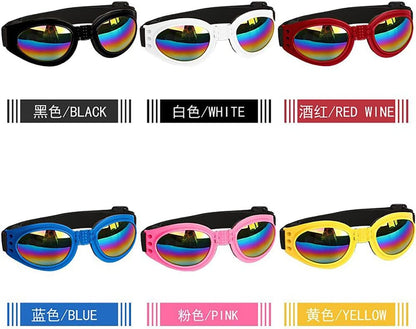 2Pcs 5 Colors Foldable Pet Dog Glasses Medium Large Dog Pet Glasses Pet Eyewear Dog Goggles Sunglasses (Dog Sunglasses Black + White), 17Cm X 15Cm/6.7 X 5.9Inch