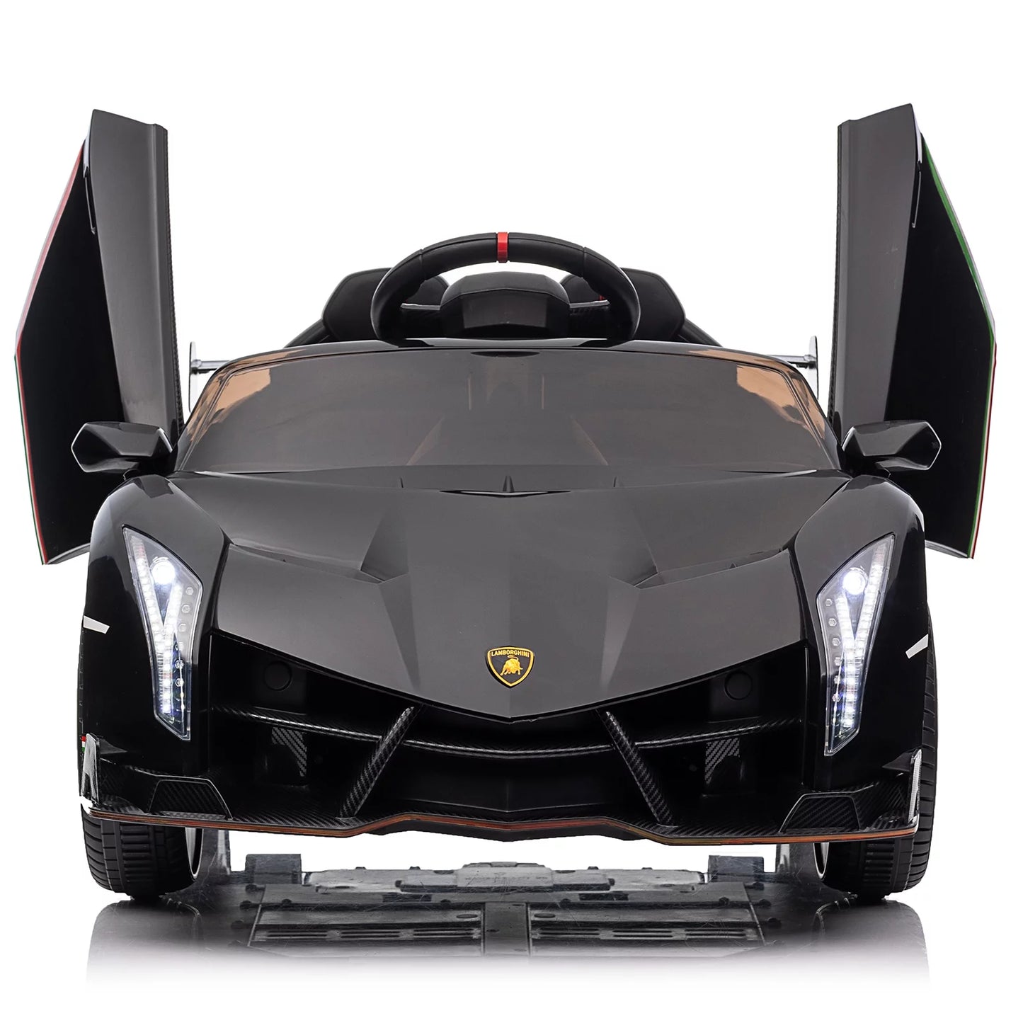 12V Ride on Sports Cars with Remote Control, Lamborghini Poison Kids Ride on Vehicles Toys for Boys Girls 3-5 Years Old Gifts, Battery Powered Kids Electric Cars with Music, LED Light, Black