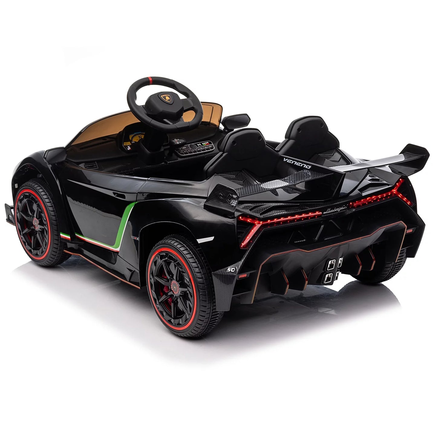 12V Ride on Sports Cars with Remote Control, Lamborghini Poison Kids Ride on Vehicles Toys for Boys Girls 3-5 Years Old Gifts, Battery Powered Kids Electric Cars with Music, LED Light, Black